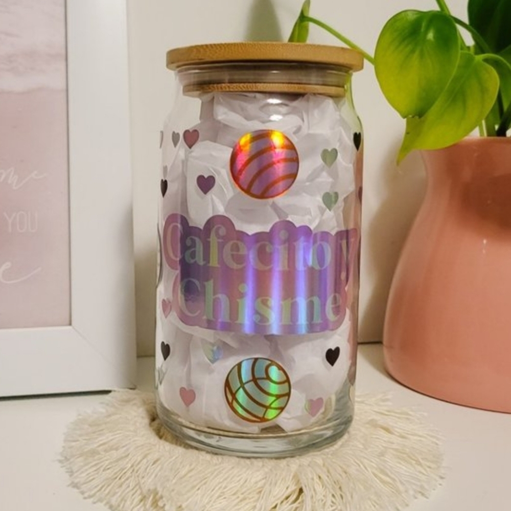 ✨️SOLD✨️ Cafecito y chisme Libbey glass with straw